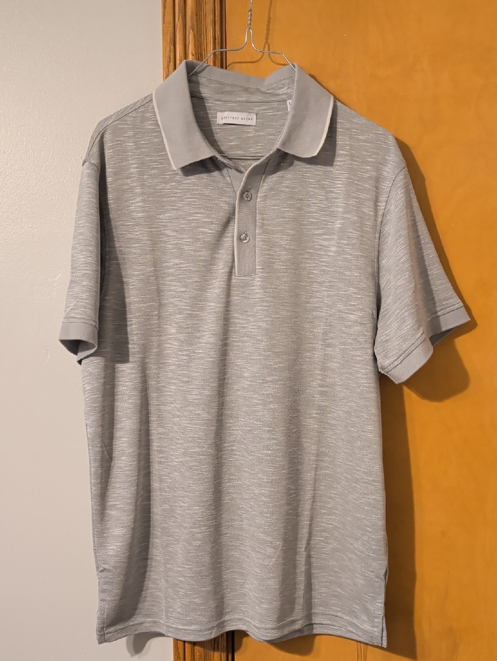 Geoffrey Beene Heather Light Gray Polo Shirt